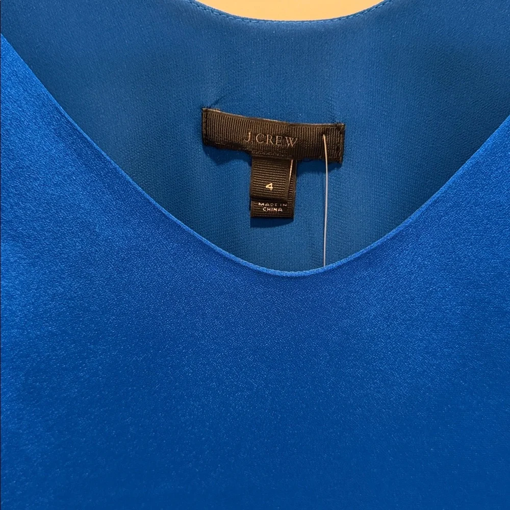 J. Crew Silk Cobalt Blue Top - Picture 5 of 8